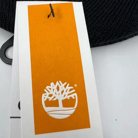 TIMBERLAND BLACK BEANIE, UNISEX, ONE SIZE FITS ALL, BEANIE WITH GREY ON THE CUFF - Picture 11 of 15